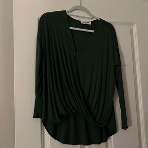 Double Zero green long sleeve top